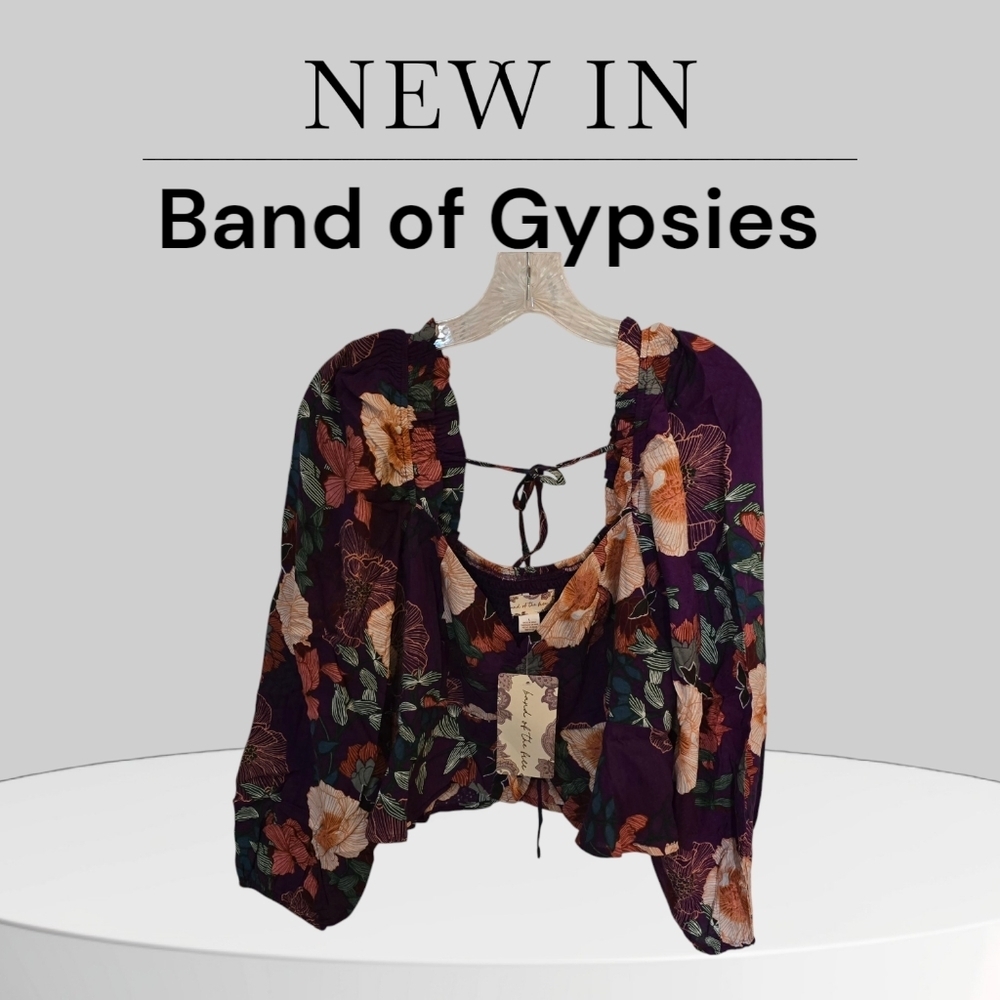 Band of Gypsies Floral Women's Top - Purple and Orange